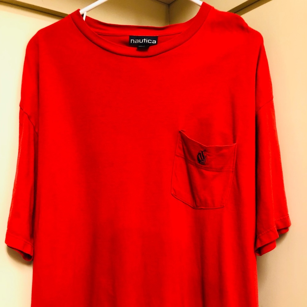 vintage 90’s Nautica size large cotton pocket tee